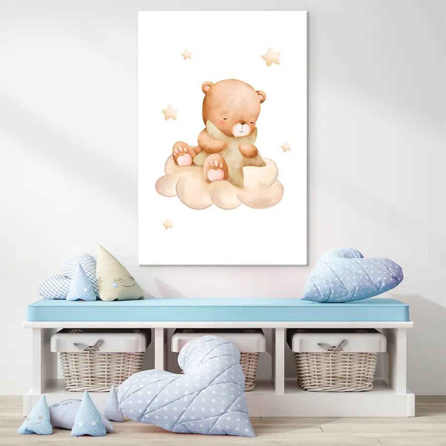 murales de pared Osito soñando entre estrellas s37919