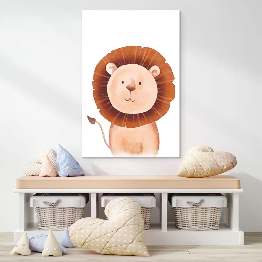 murales de pared Lindo león con melena esponjosa s37921