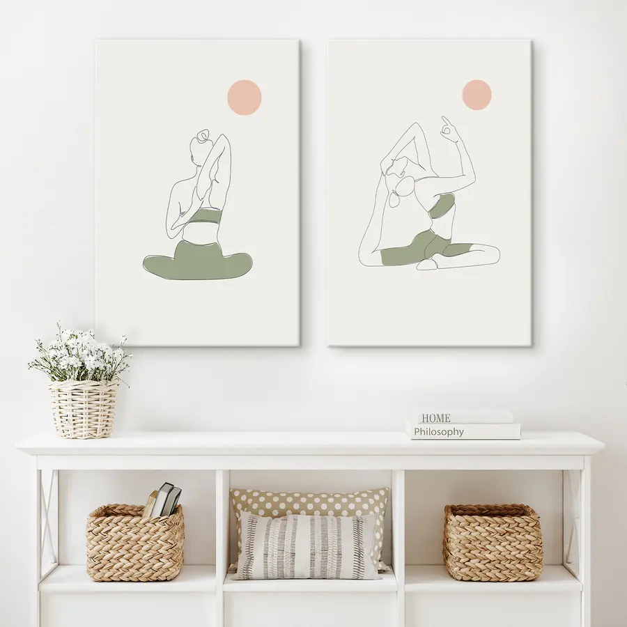 murales de pared Movimientos conscientes en posturas tranquilas m00300