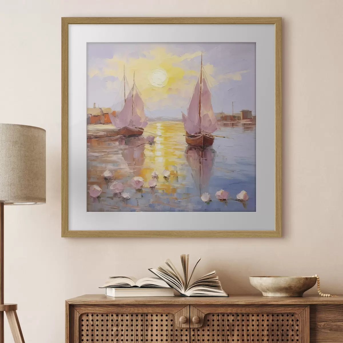 Poster Navegando hacia un vibrante atardecer f37881