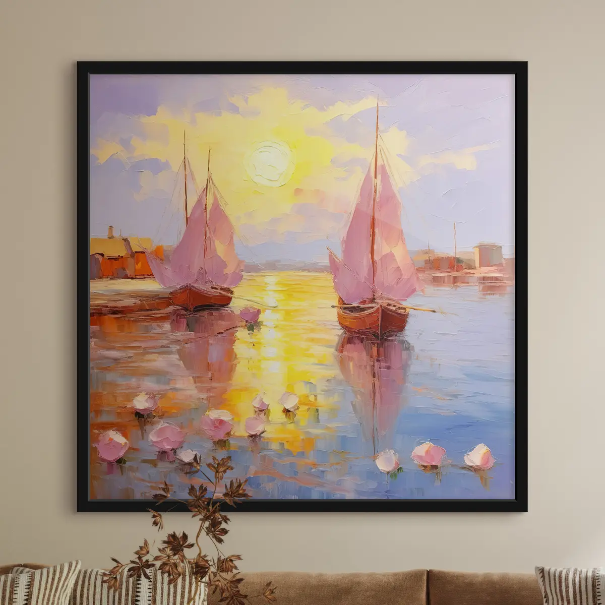 Poster Navegando hacia un vibrante atardecer f37881