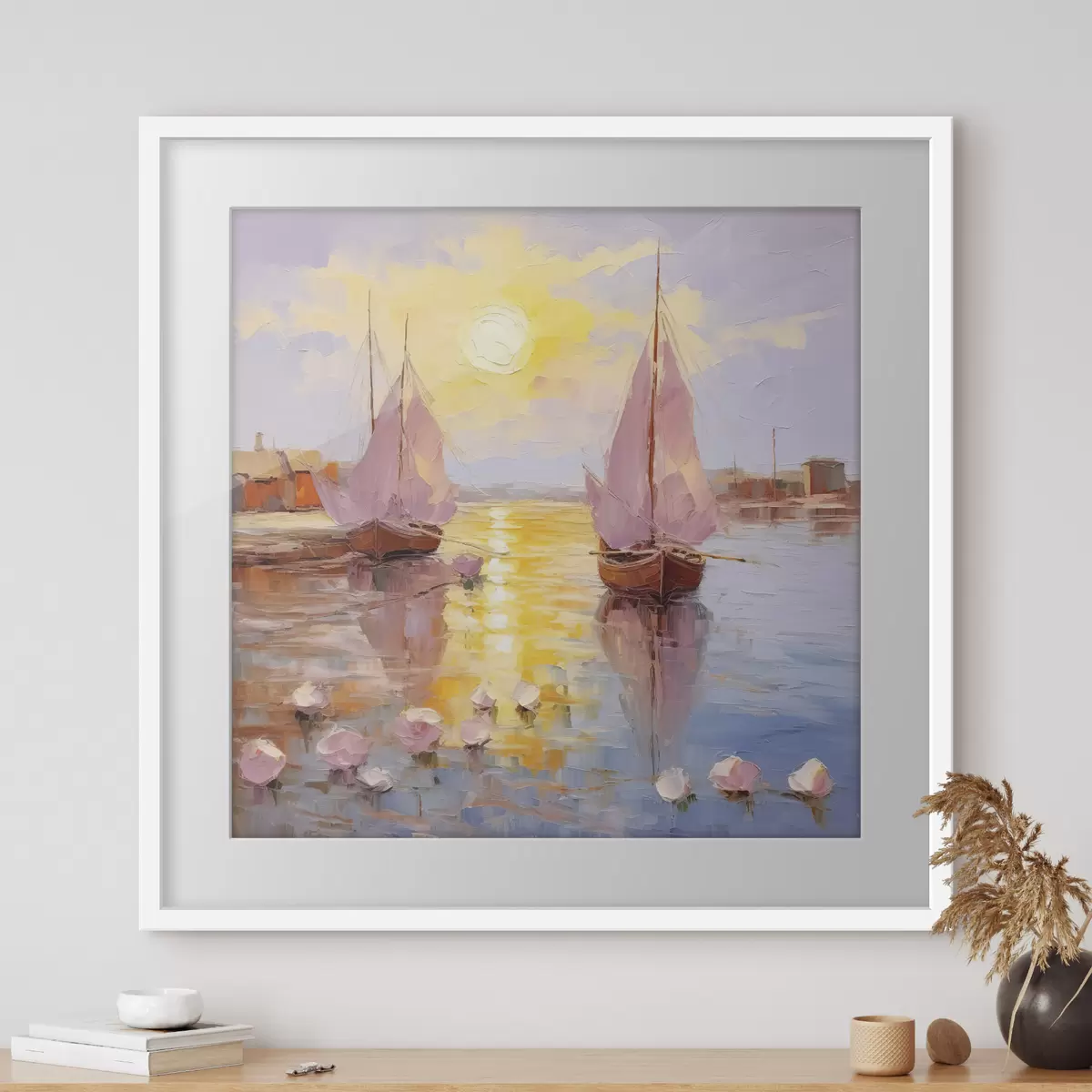 Poster Navegando hacia un vibrante atardecer f37881