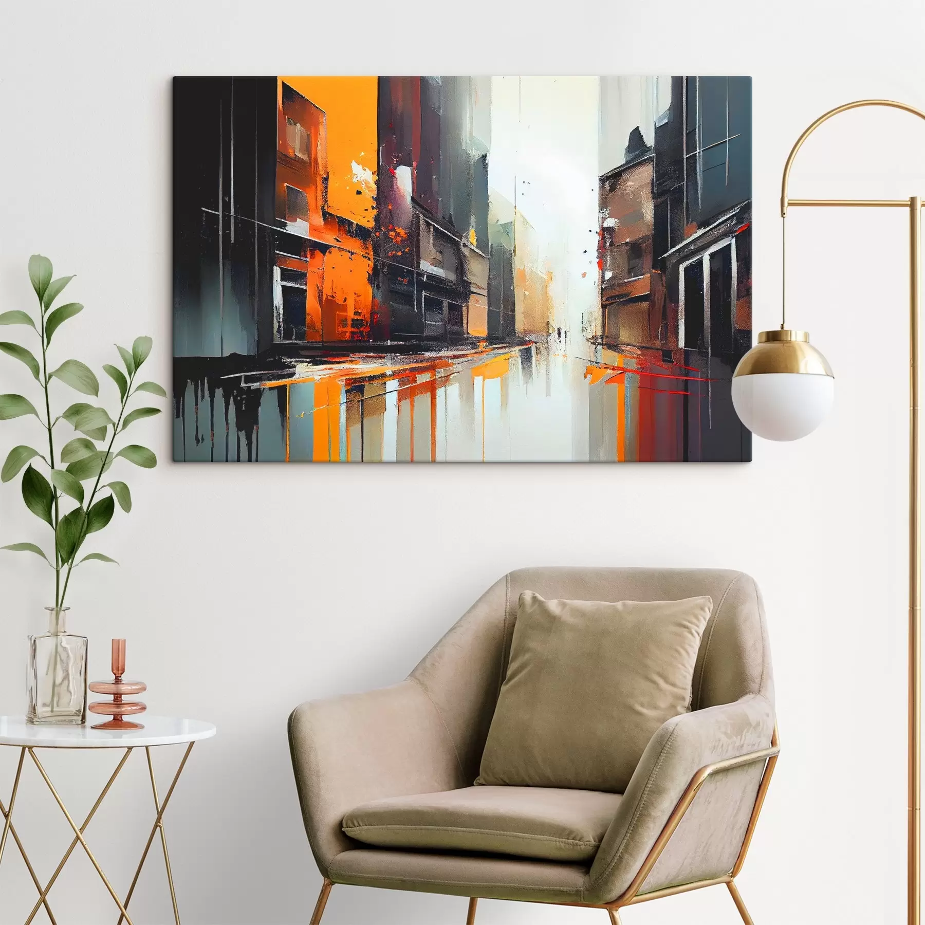 murales de pared Reflejos urbanos en colores vibrantes s37899