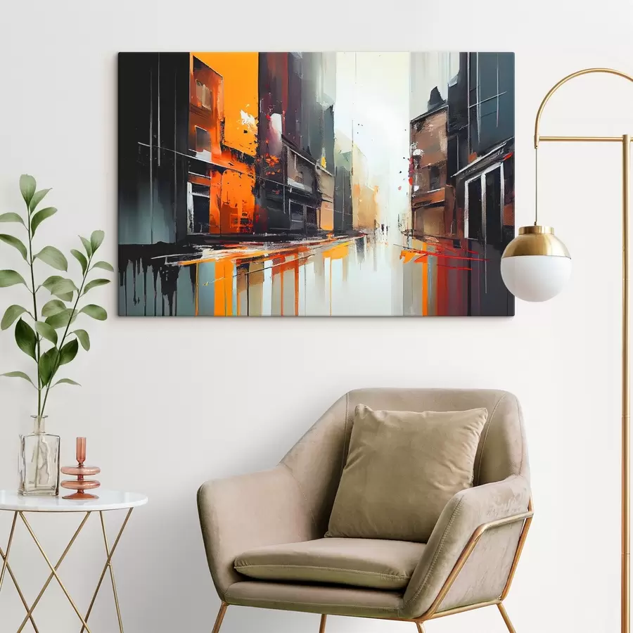 murales de pared Reflejos urbanos en colores vibrantes s37899