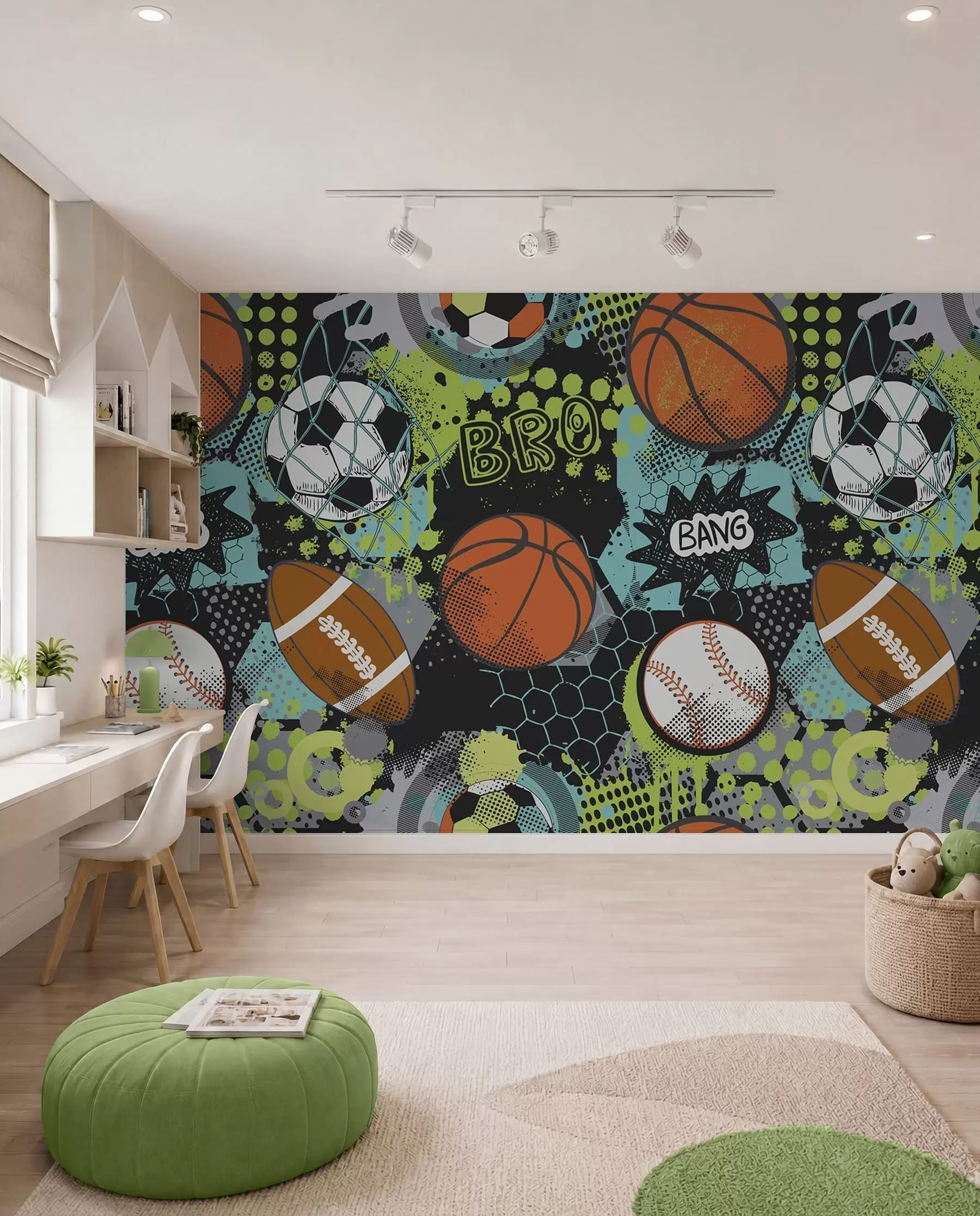 murales de pared Abstracción con balones deportivos u99729