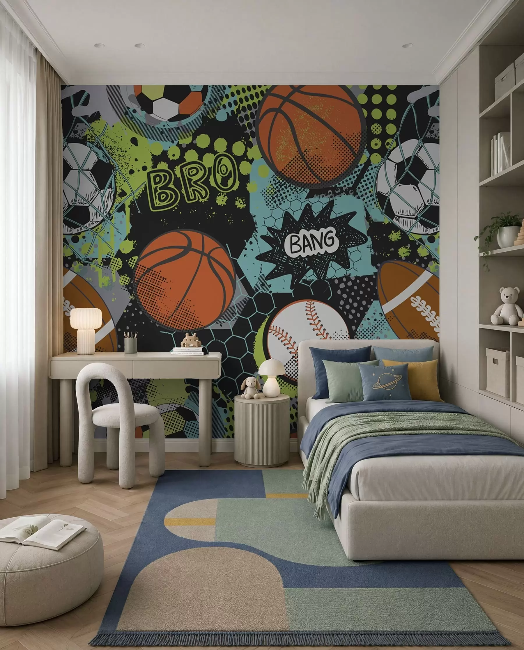 murales de pared Abstracción con balones deportivos u99729
