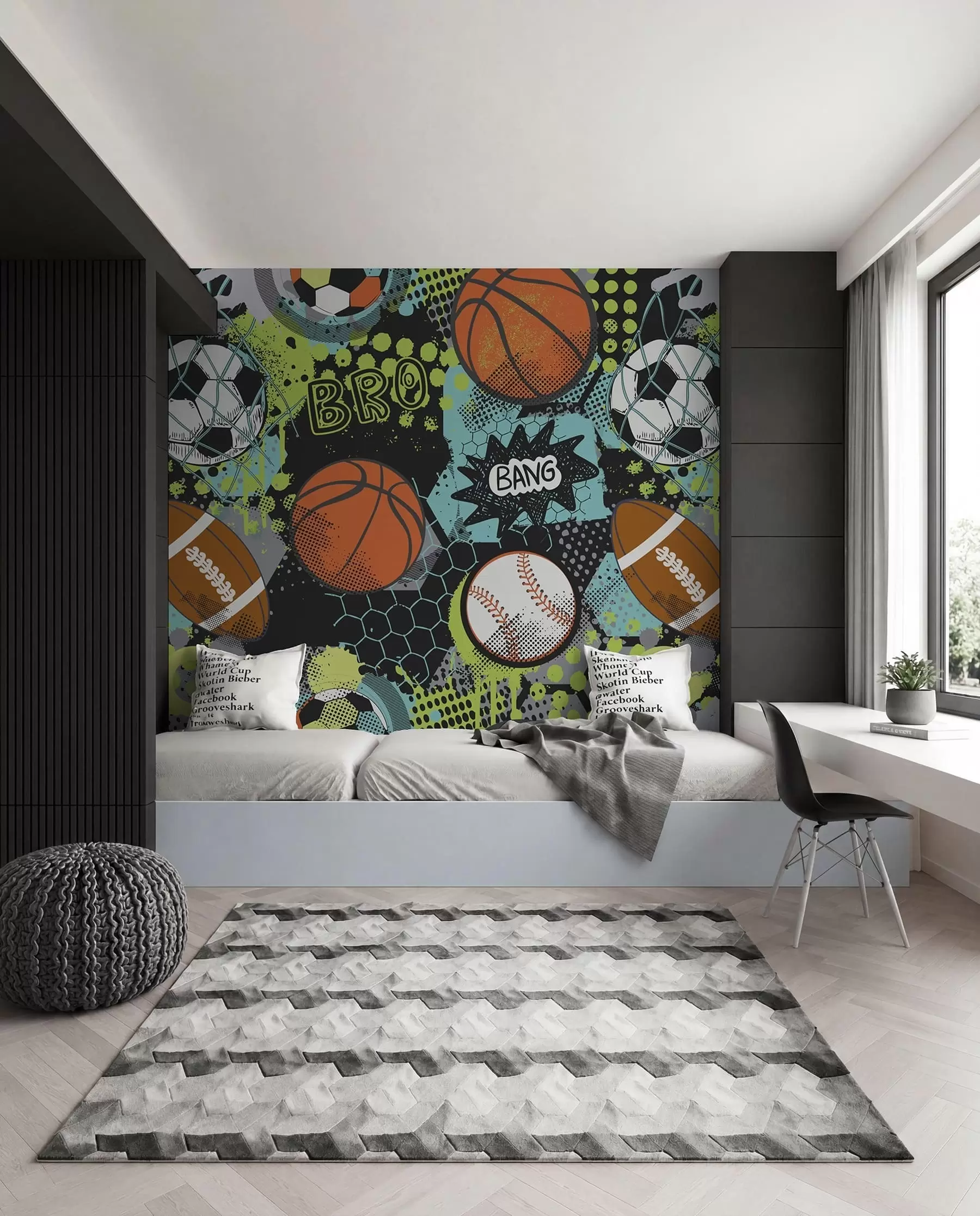 murales de pared Abstracción con balones deportivos u99729