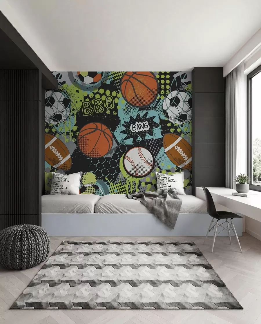 murales de pared Abstracción con balones deportivos u99729