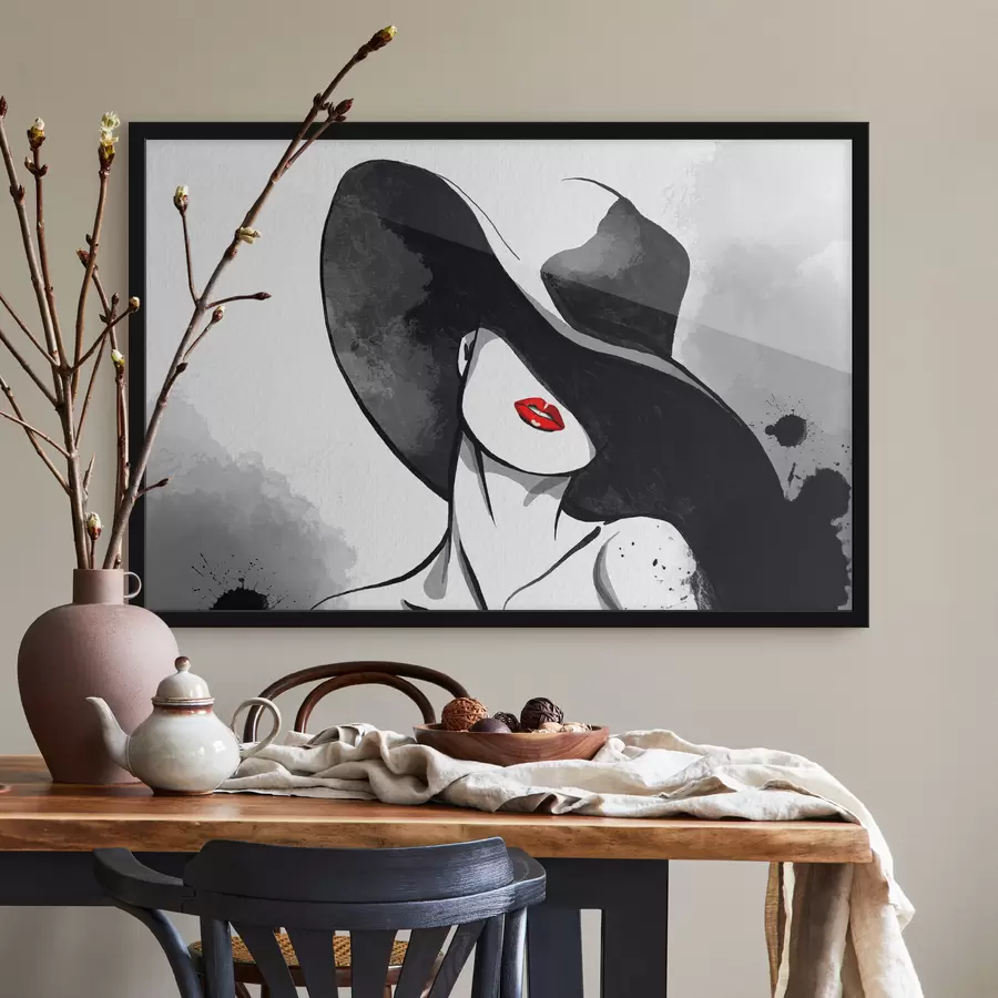 murales de pared Elegancia misteriosa en tonos monocromáticos f37745