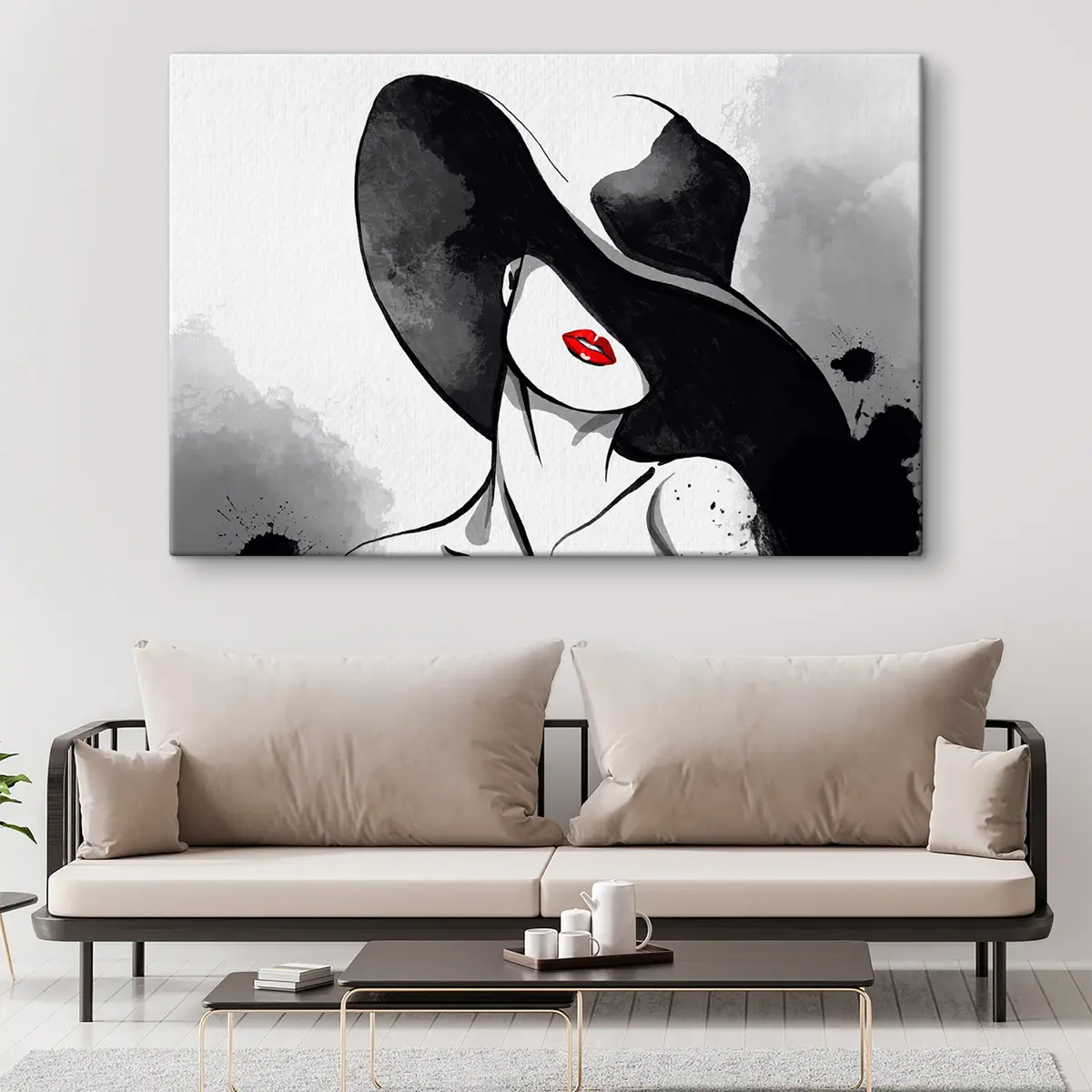 murales de pared Silueta elegante con un toque atrevido s37745