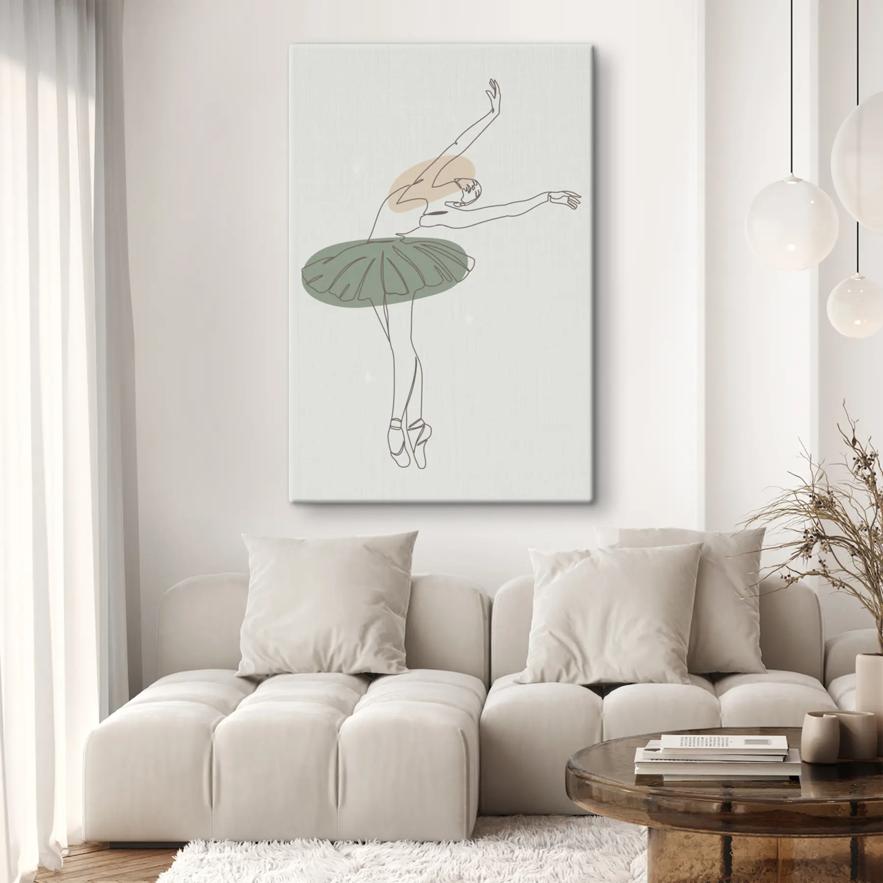 murales de pared Chica bailarina estilo boho minimalismo líneas s38076