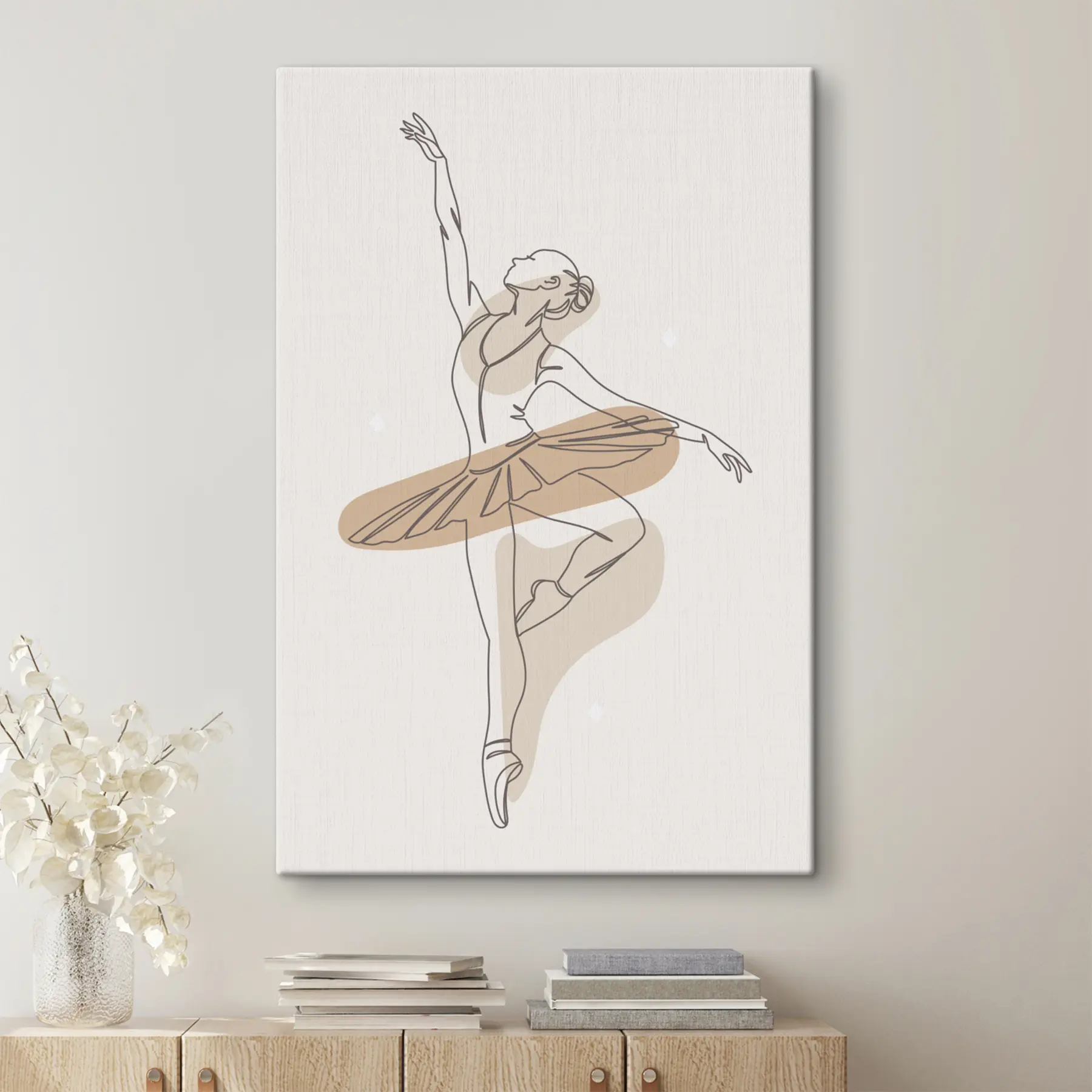 murales de pared Chica bailarina estilo boho minimalismo líneas. s38078