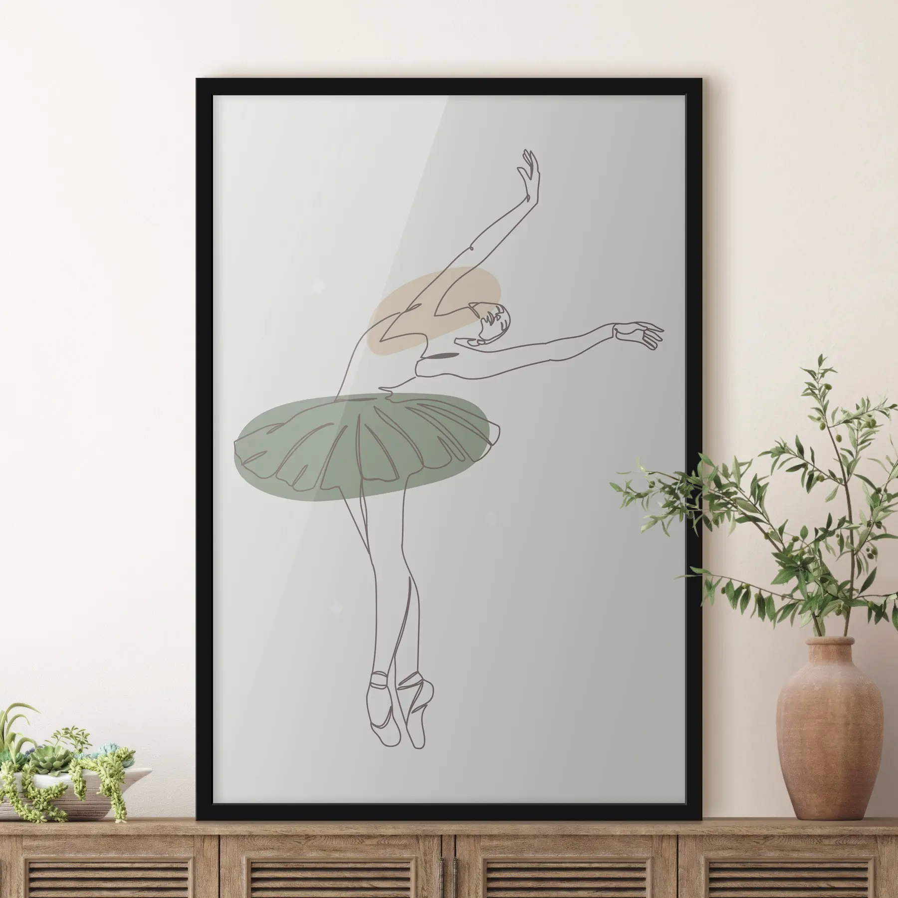 murales de pared Chica bailarina estilo boho minimalismo líneas f38076