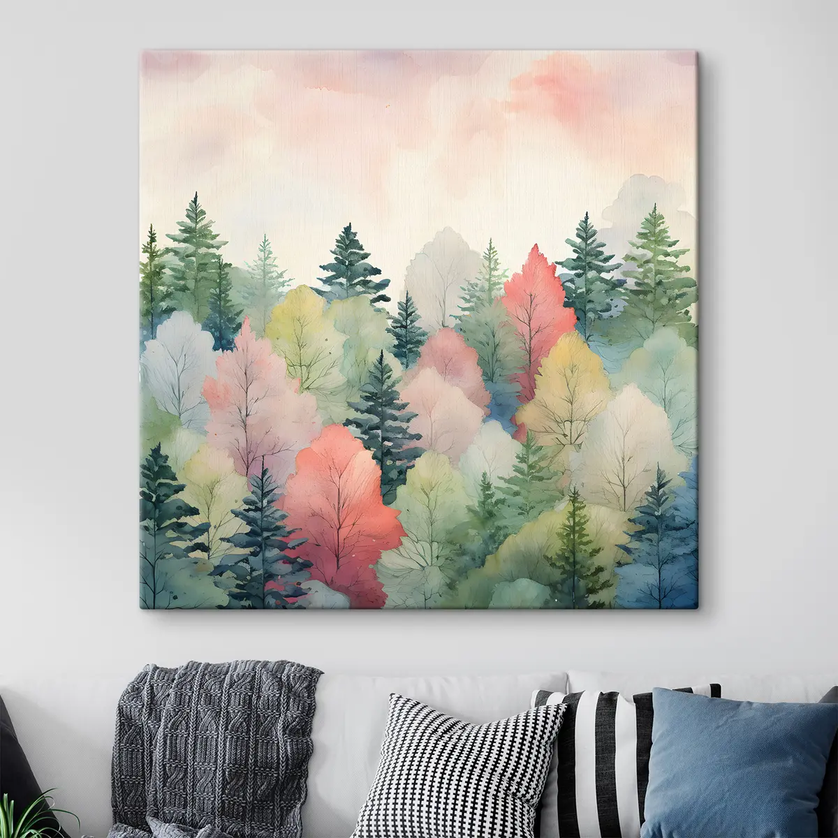 murales de pared bosque colorido s38055