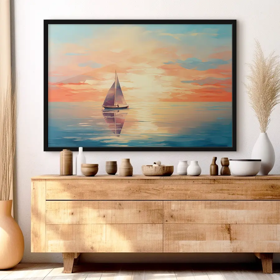 murales de pared Barco de acuarela f38050