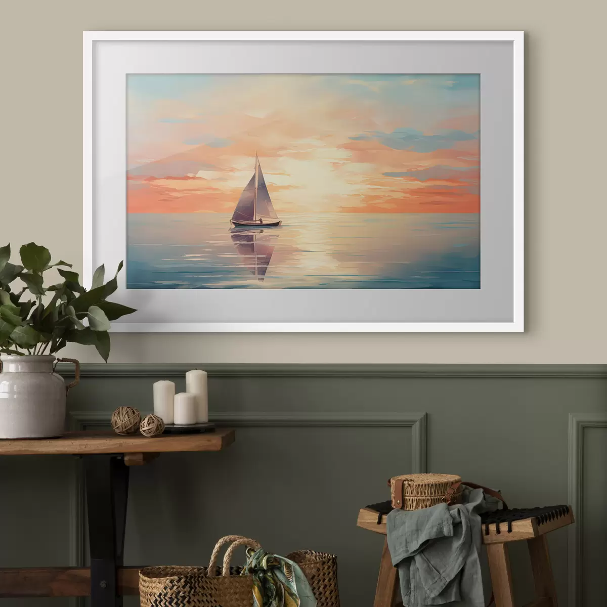 Poster Barco de acuarela f38050