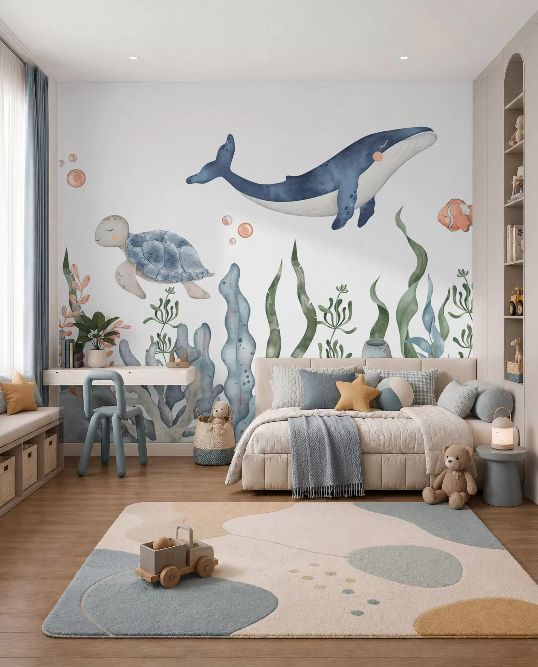 murales de pared Pequeños amigos del océano w00383