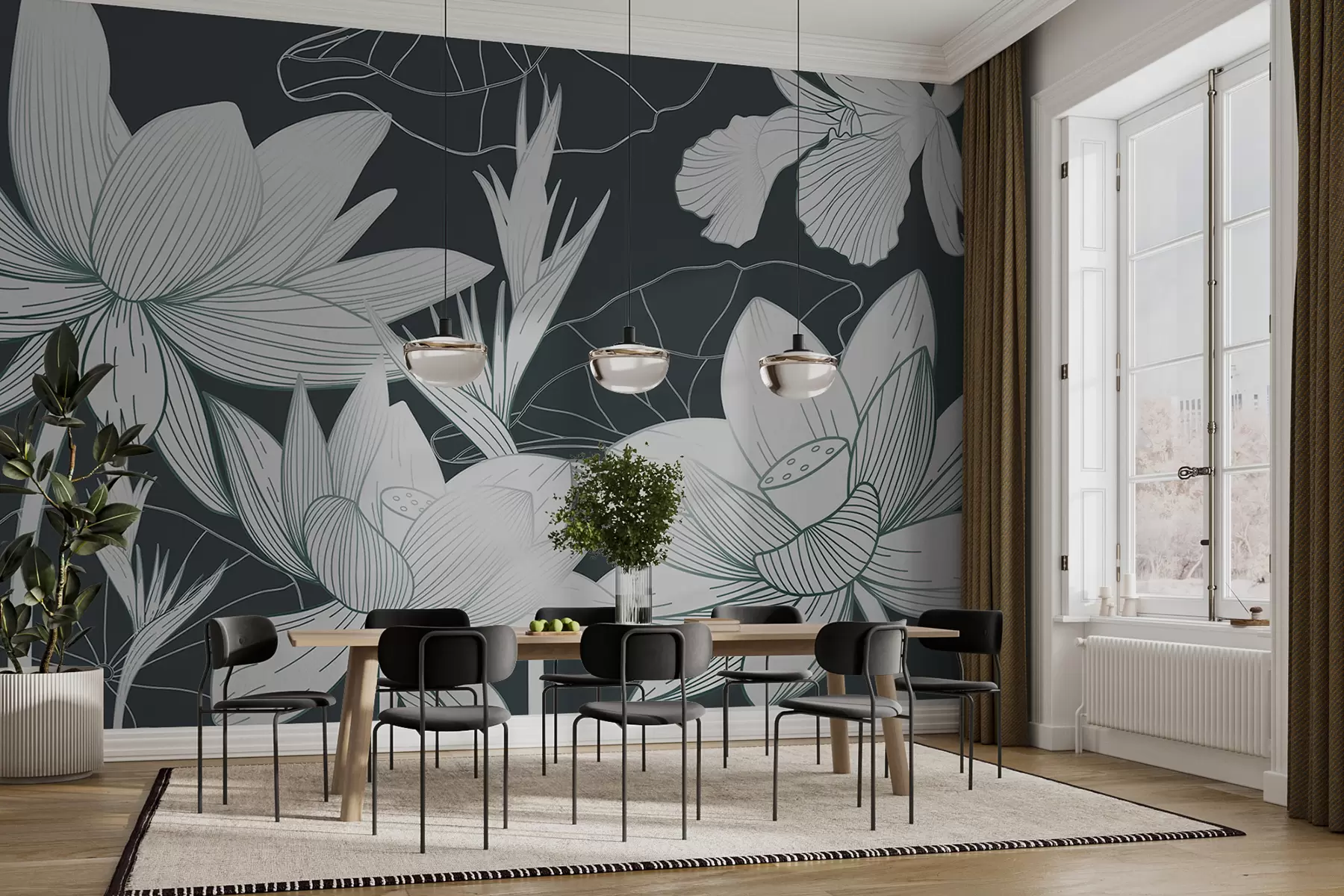 murales de pared Flores tropicales w00323