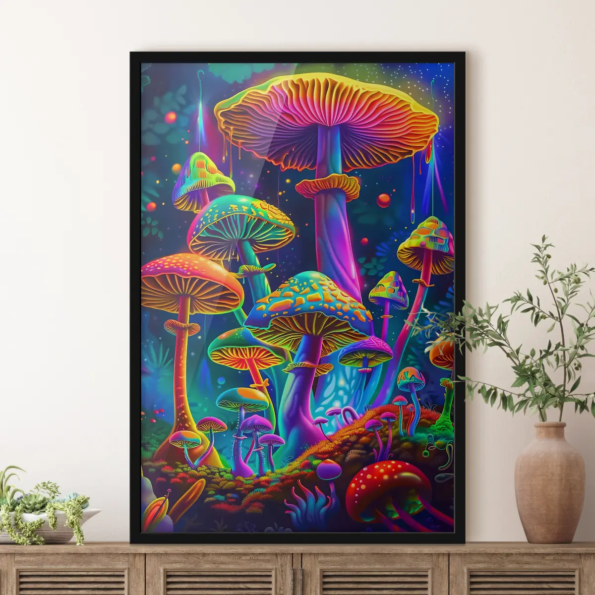Poster Hongos multicolores f38049
