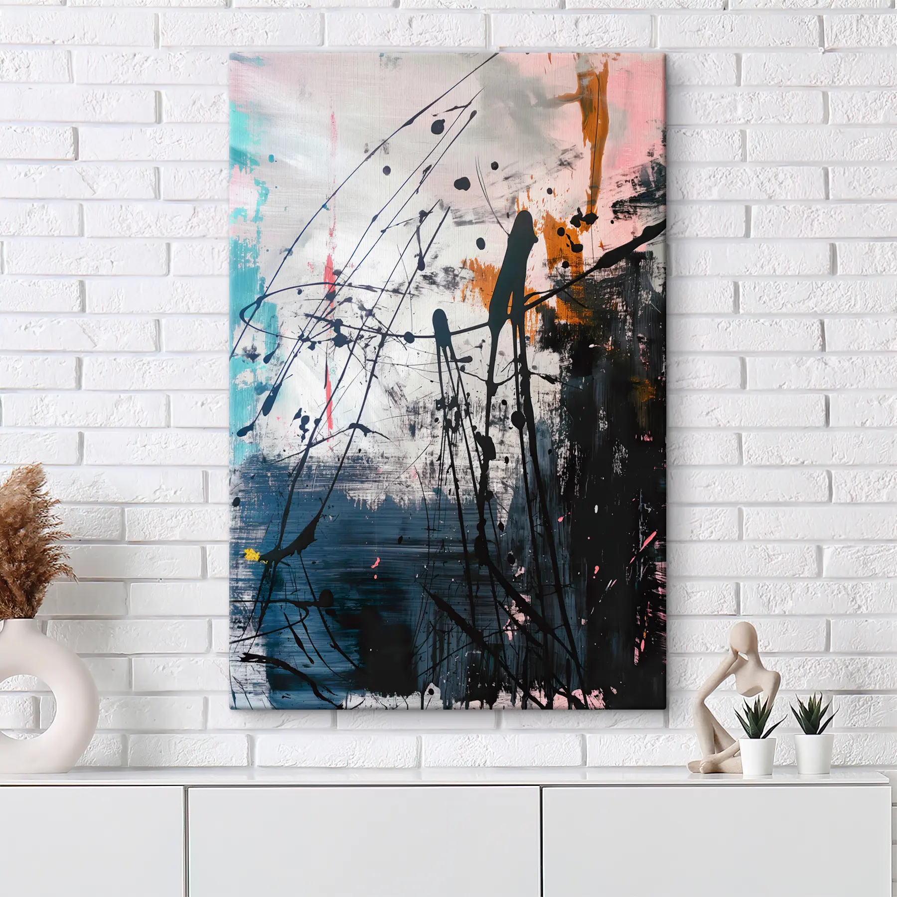 murales de pared Salpicaduras de pintura abstracta en estilo grunge s38165