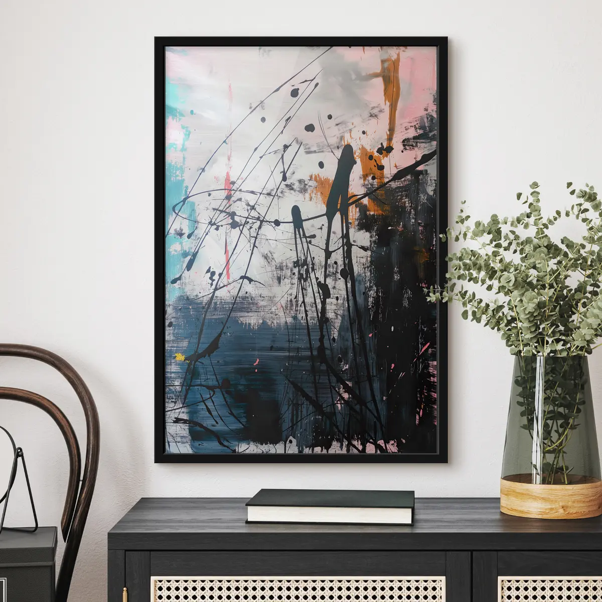 Poster Salpicaduras de pintura abstracta en estilo grunge f38165