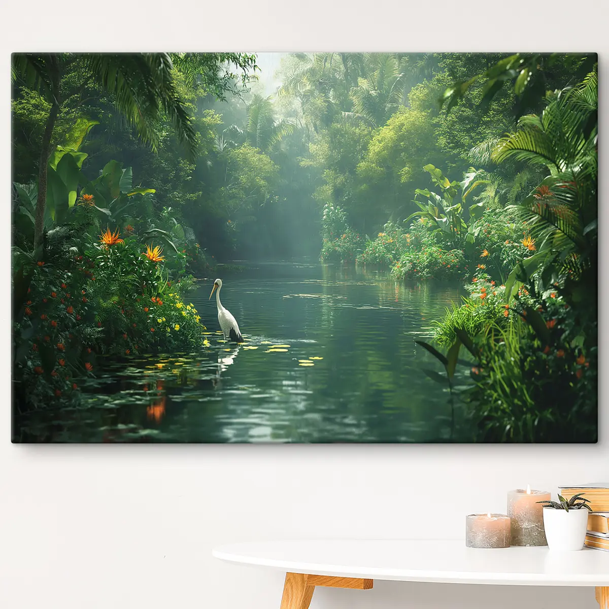 murales de pared Lago en el bosque tropical s38091