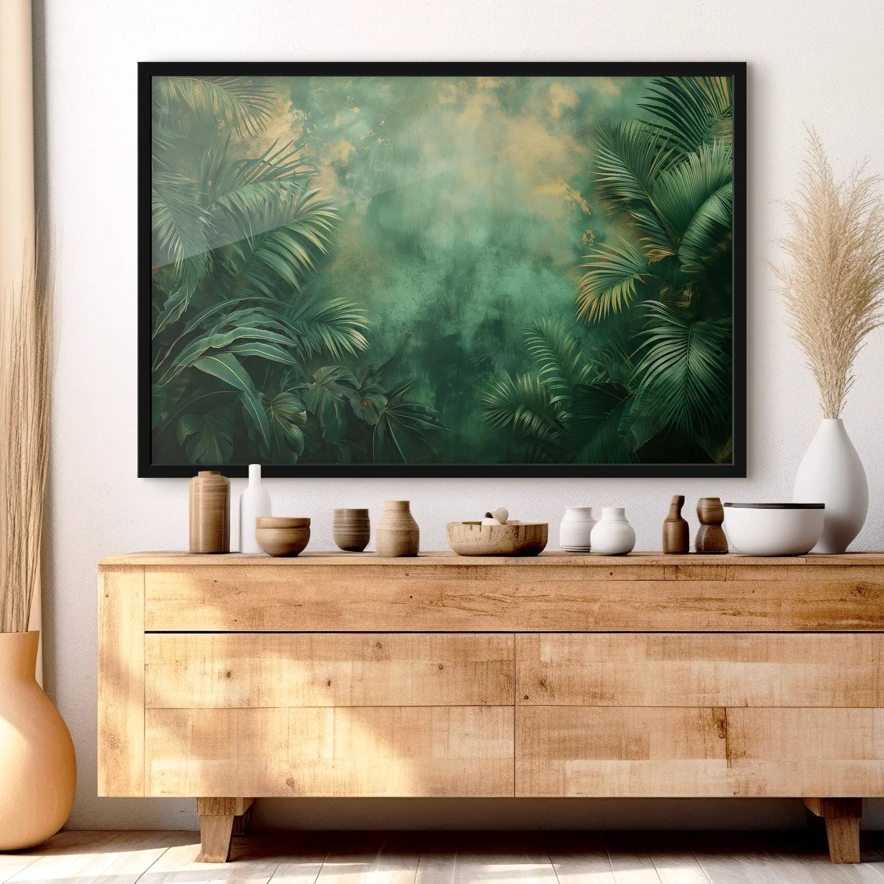 murales de pared Arbustos tropicales en estilo grunge f38086