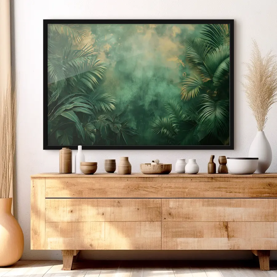 murales de pared Arbustos tropicales en estilo grunge f38086