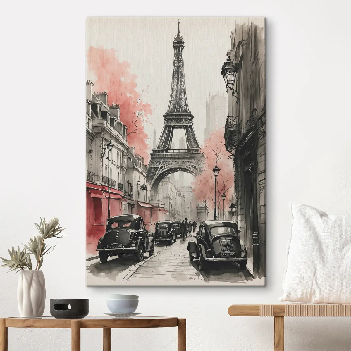 murales de pared París del siglo pasado en colores blanco y negro. s38178