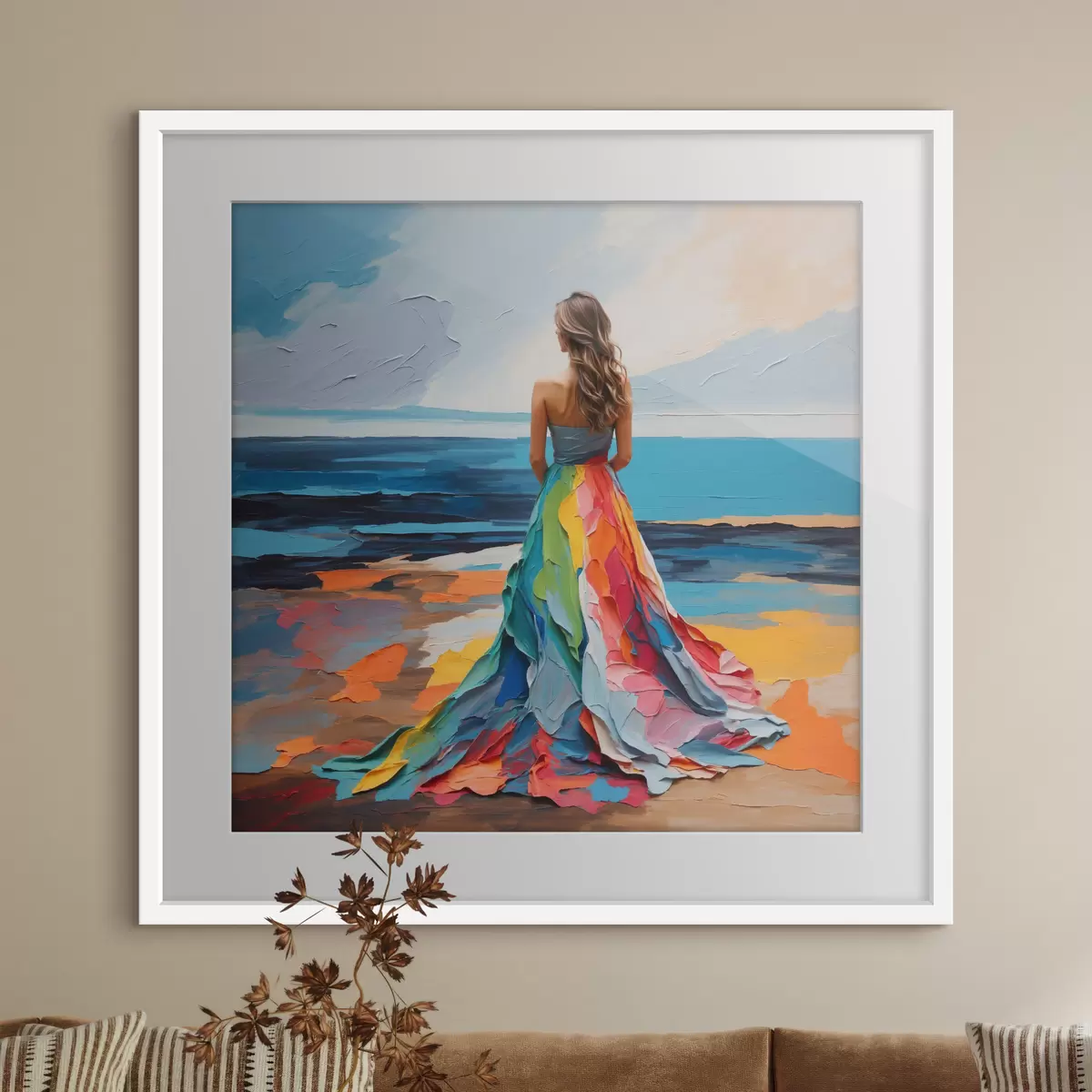 Poster Mujer en la orilla del mar f38171