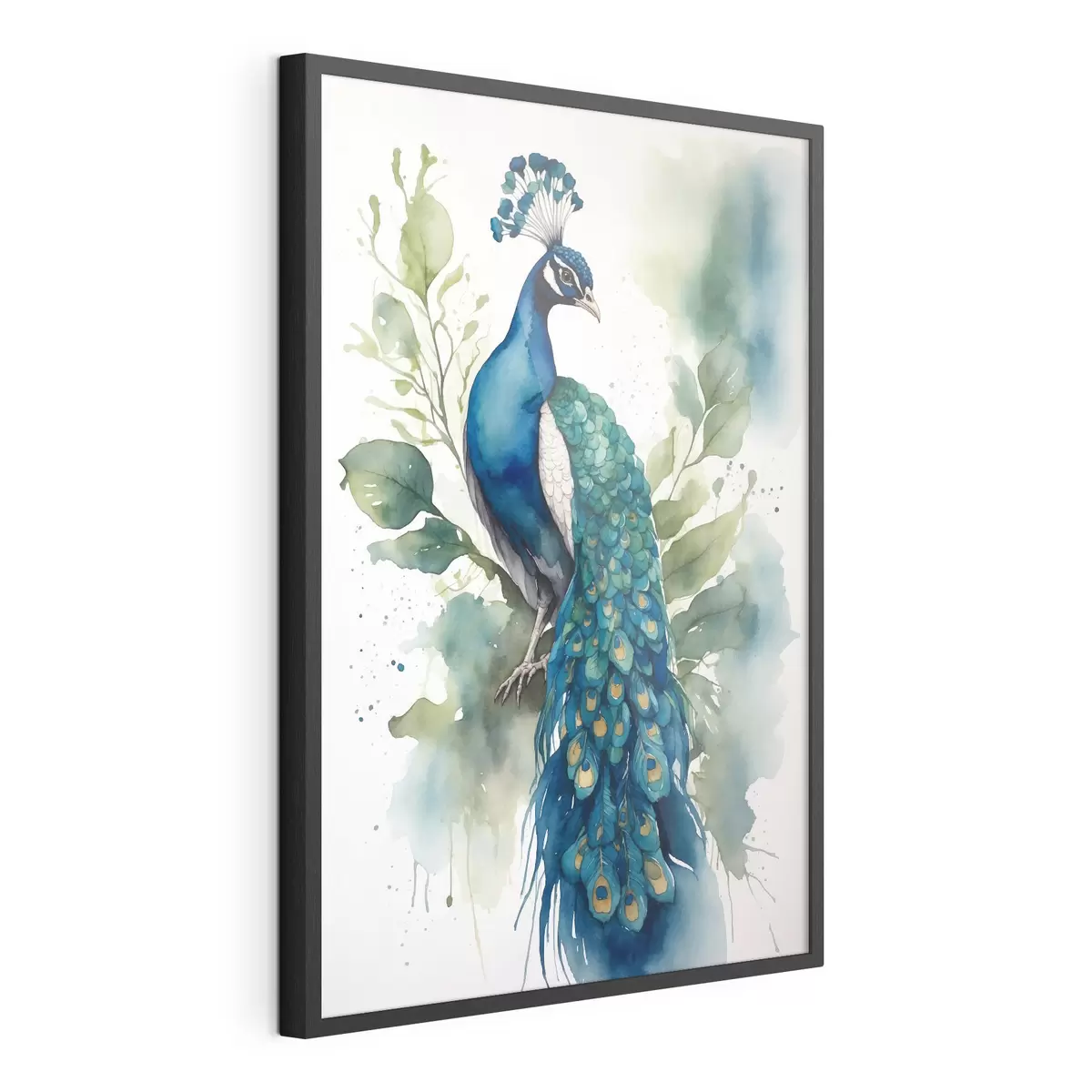 Poster pavo real en acuarela f38189