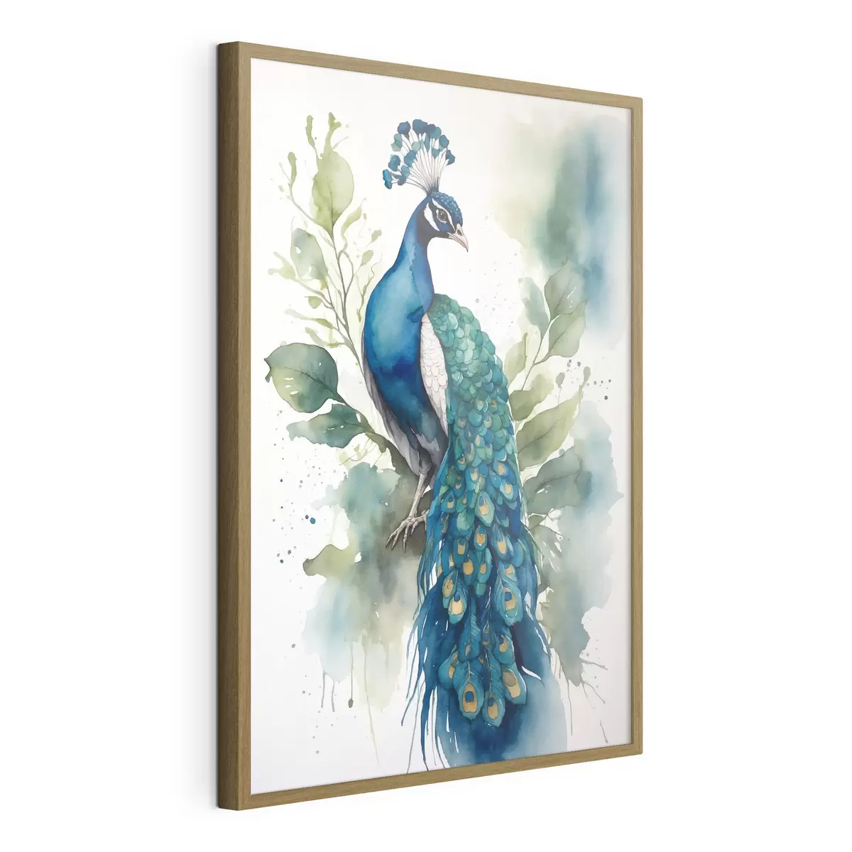 Poster pavo real en acuarela f38189