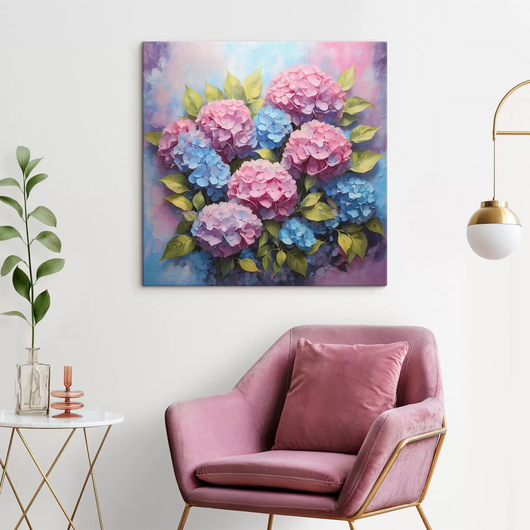 murales de pared Hermosas flores en colores suaves s38221