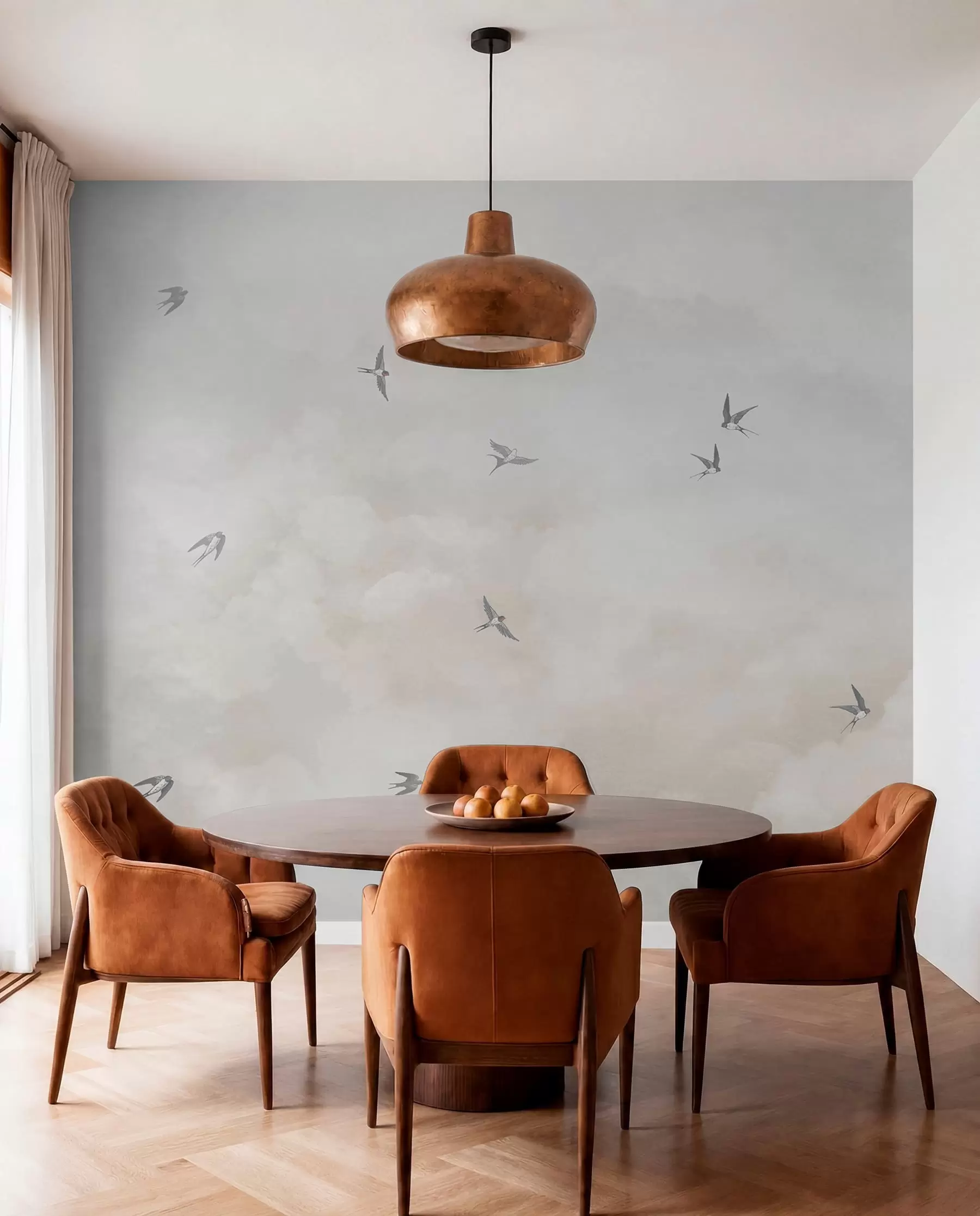 murales de pared Golondrinas entre nubes w00526v2