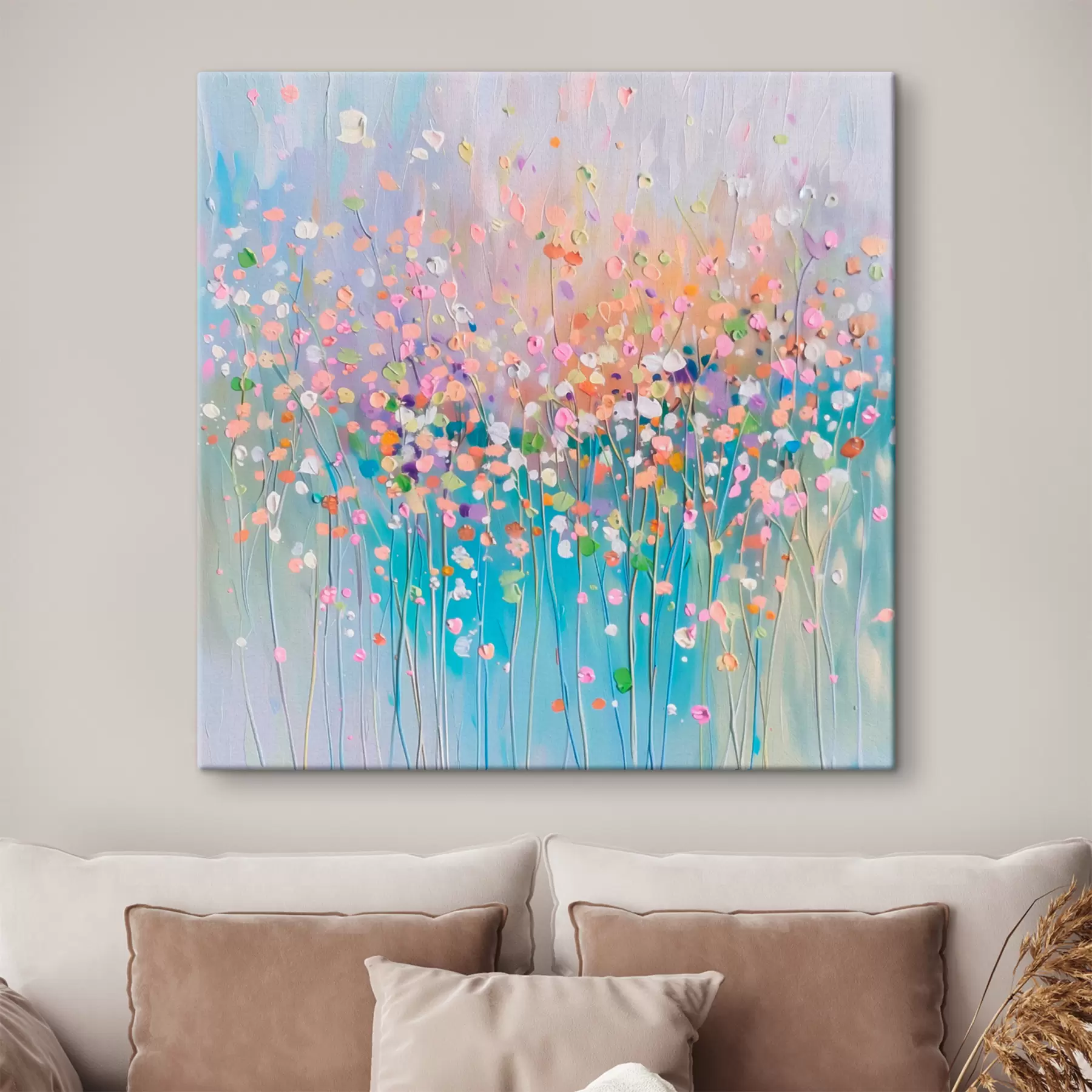 murales de pared Textura impresa de flores secas de colores. s38426