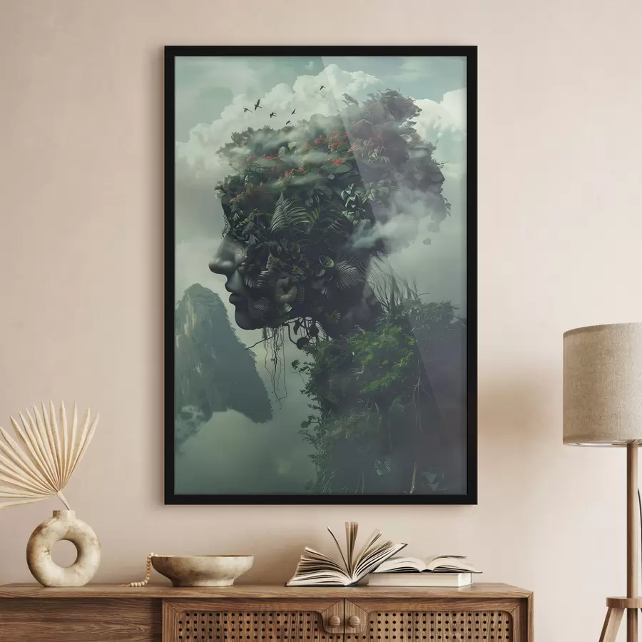 murales de pared Caras en las montañas f38262