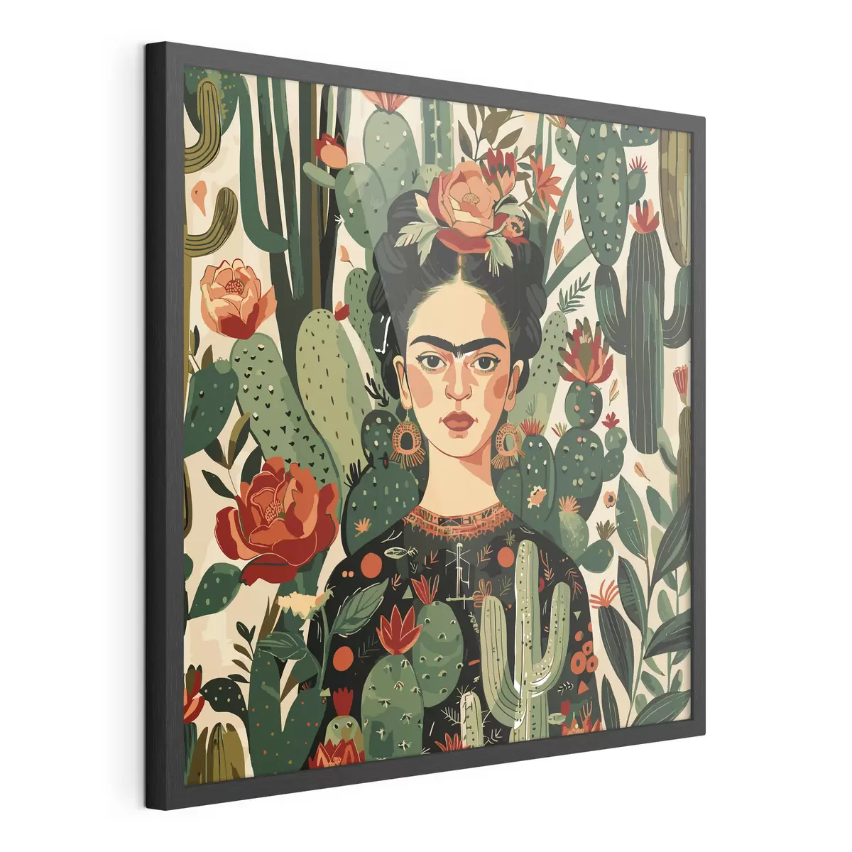 Poster Frida entre cactus f38415