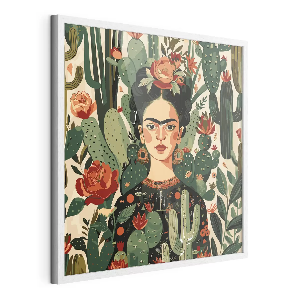 Poster Frida entre cactus f38415
