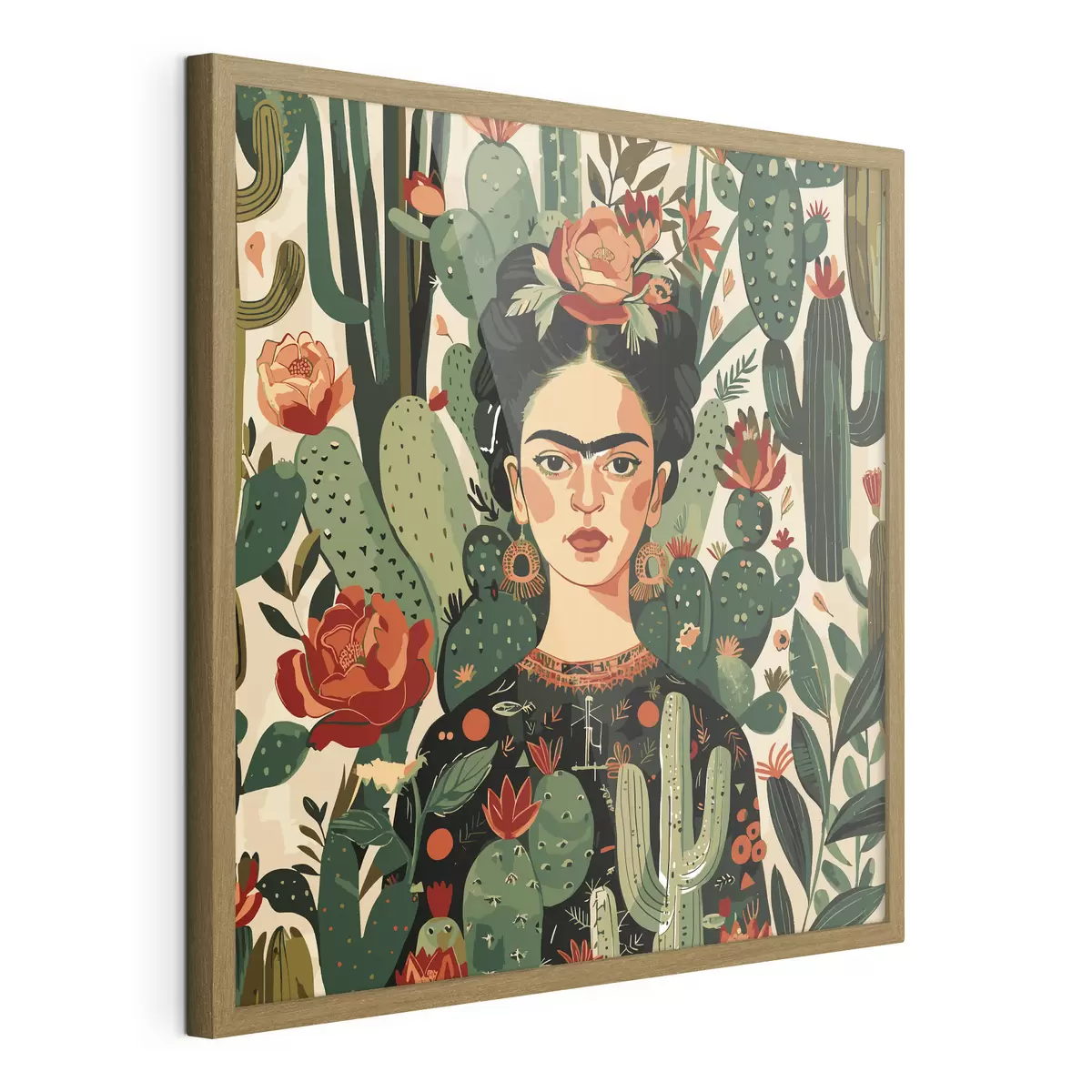 Poster Frida entre cactus f38415