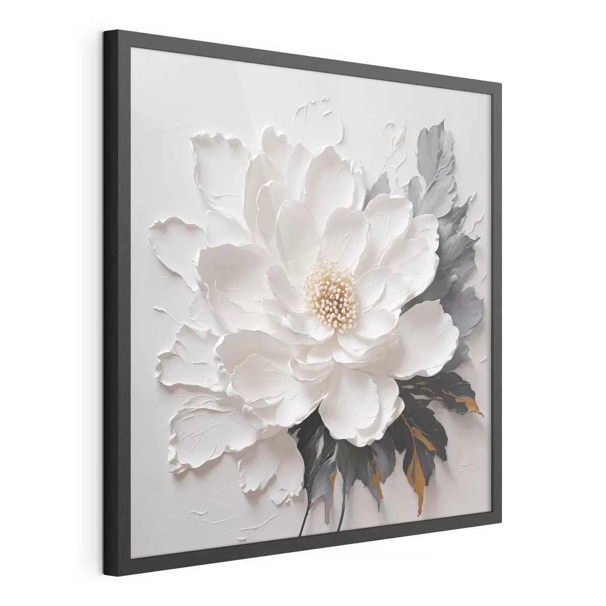 Poster Flor blanca sobre fondo de aceite f38304