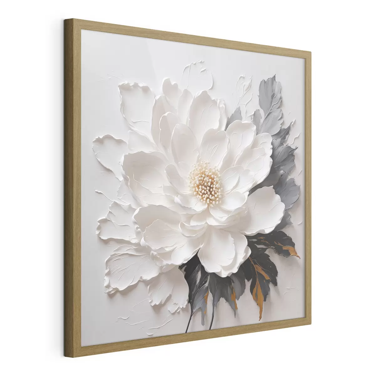 Poster Flor blanca sobre fondo de aceite f38304
