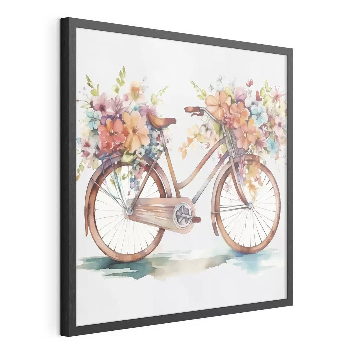 Poster bicicleta de colores vivos, pintura de acuarela f38447