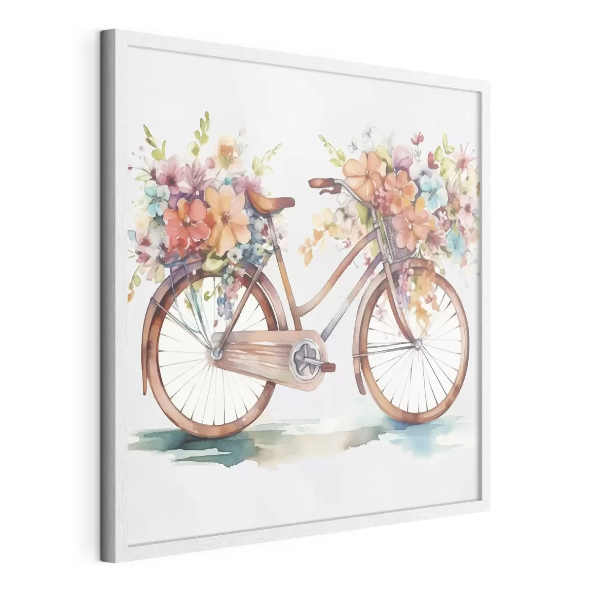 Poster bicicleta de colores vivos, pintura de acuarela f38447