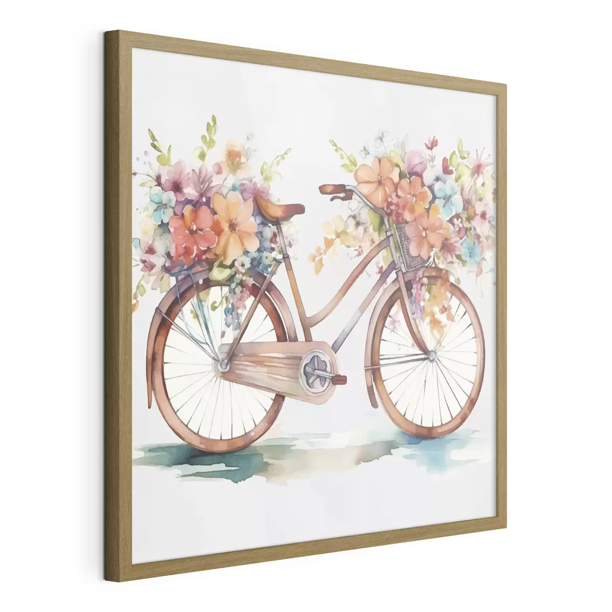 Poster bicicleta de colores vivos, pintura de acuarela f38447