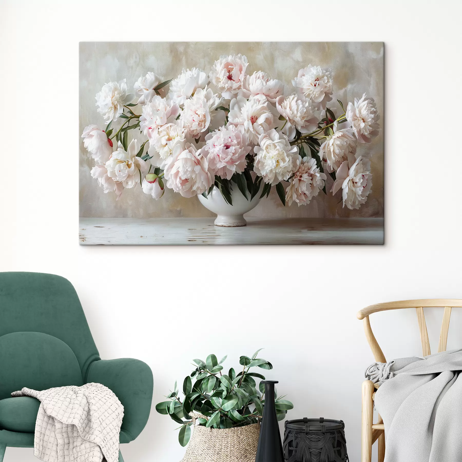 murales de pared Peonías claras en un jarrón. s38461
