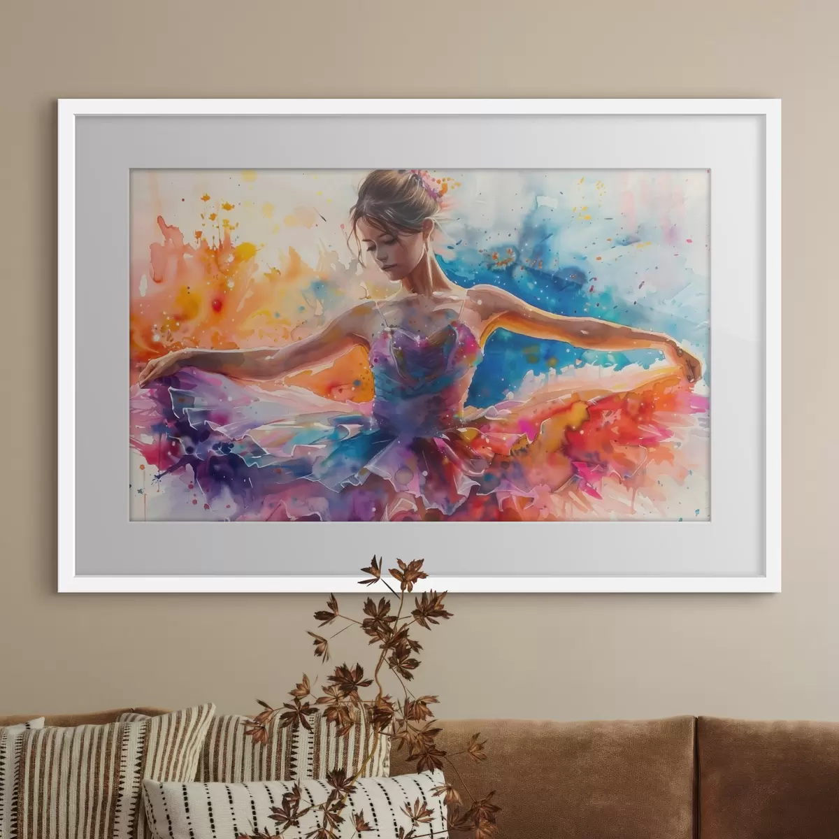Poster Cuadro acuarela de niña bailarina f38466