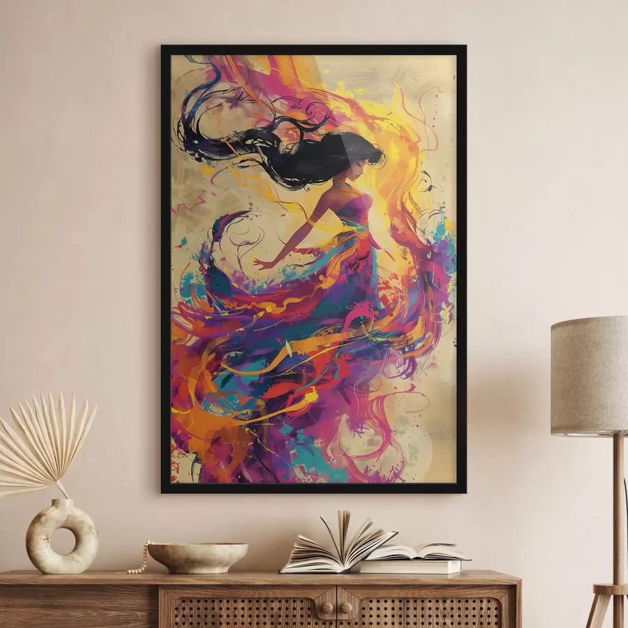 murales de pared Pintura acuarela de una niña. f38528