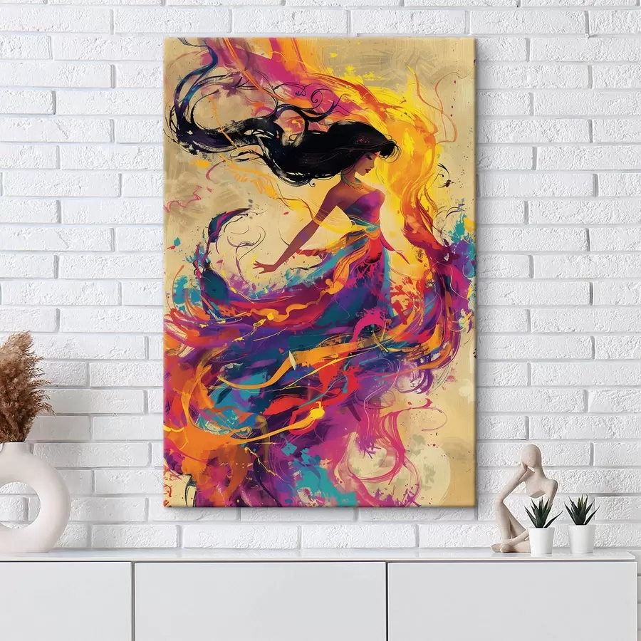 murales de pared Pintura acuarela de una niña. s38528