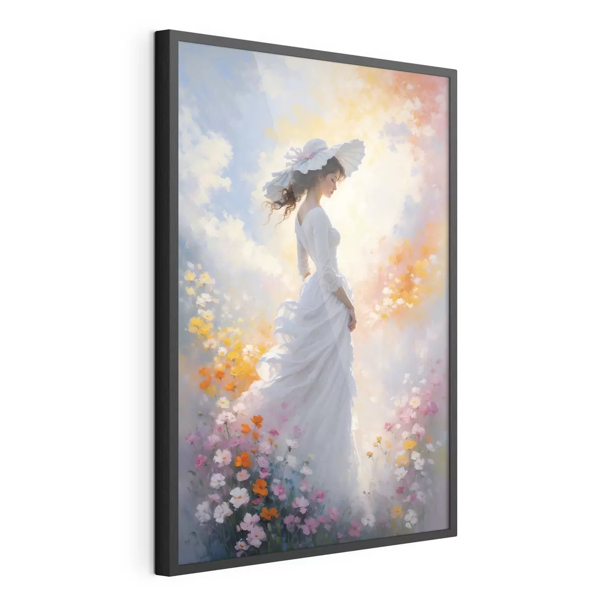 Poster chica en flores f38570