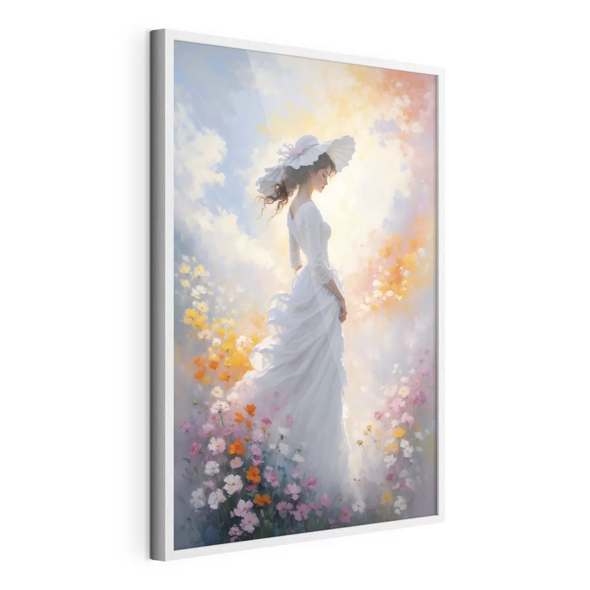 Poster chica en flores f38570